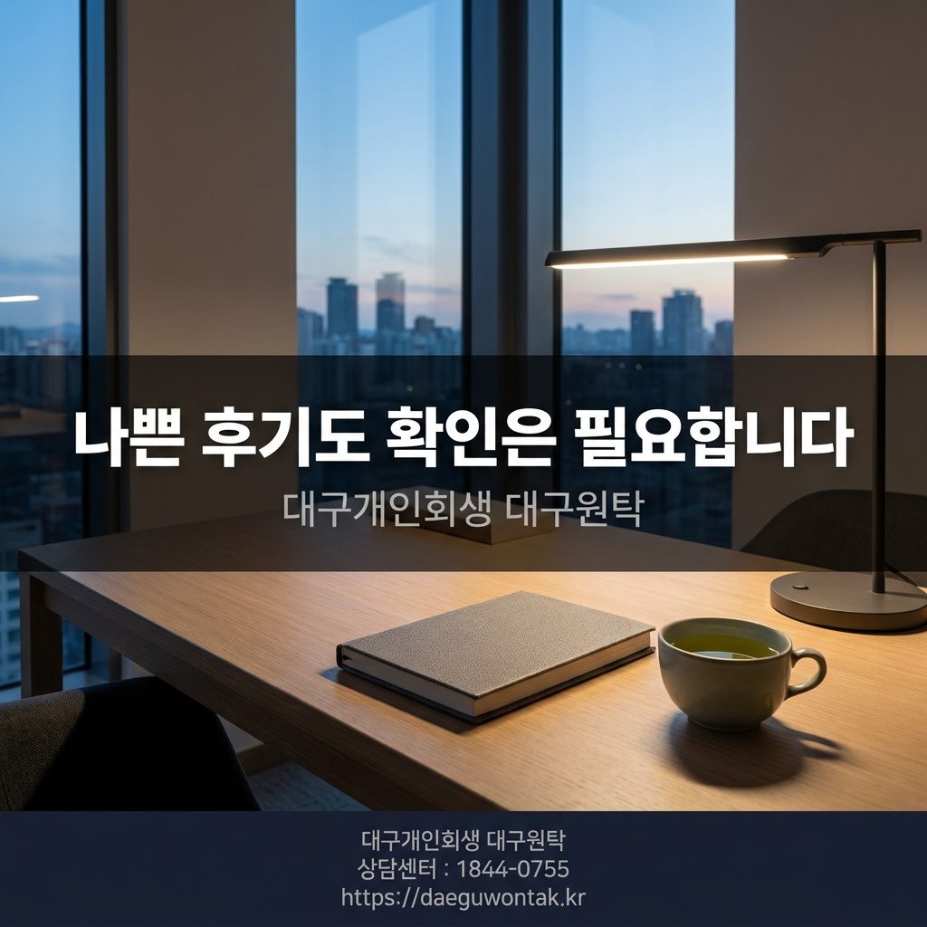 나쁜 후기도 확인은 필요합니다 — 대구개인회생 대구원탁