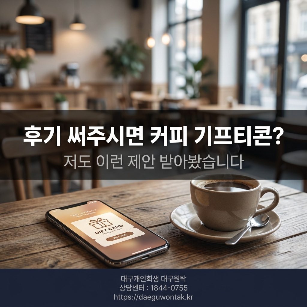 후기 써주시면 커피 기프티콘 드려요 — 저도 이런 제안 받아봤습니다