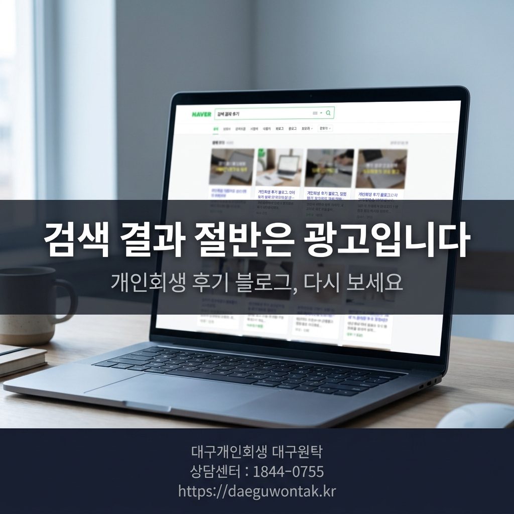 검색 결과 절반은 광고입니다 — 개인회생 후기 블로그, 다시 보세요